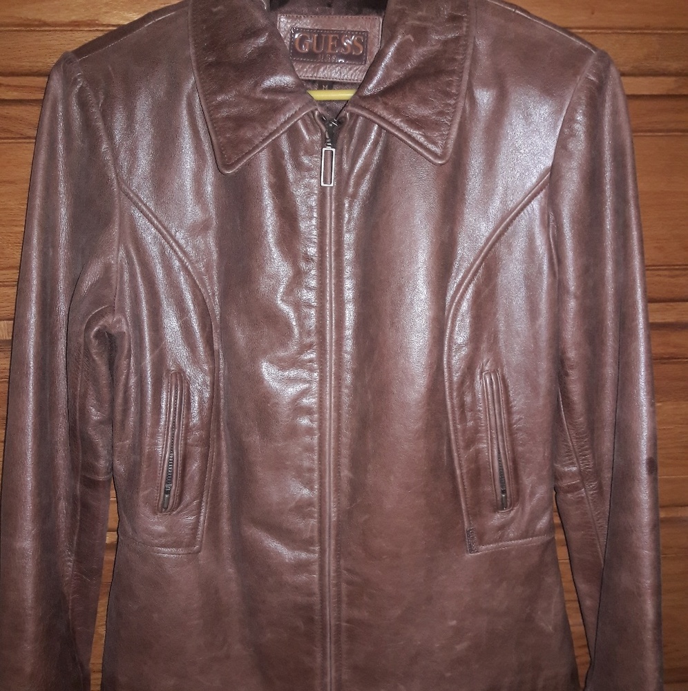 **DONATED**Guess Leather Jacket, M